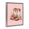 Stupell Industries Floral Pink Cowgirl Boots Framed Floater Canvas Wall Art